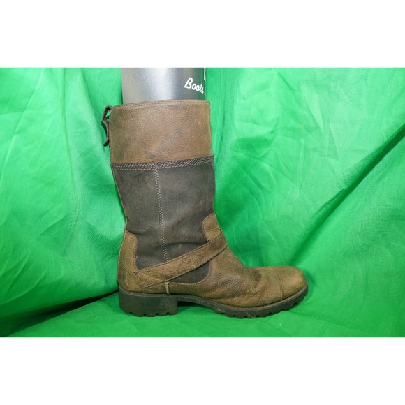Timberland Womens Boots Brown Leather Mid Calf Pull On Size US 9.5 - Picture 4 of 9